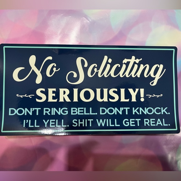 Funny No Soliciting Sign Static Cling - Picture 3 of 3